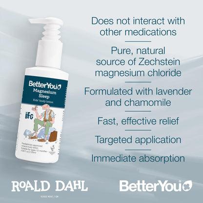 BetterYou Magnesium Sleep Kids Body Lotion – Lavender & Chamomile, 4.56 oz