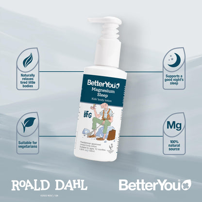 BetterYou Magnesium Sleep Kids Body Lotion – Lavender & Chamomile, 4.56 oz