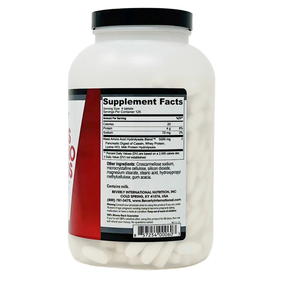 Beverly International Mass Amino Acids, 500 Tabs – Pre- & Post-Workout Support for Muscle Recovery & Repair | Complete Amino Acid Profile BritishVita | Premium UK Vitamins & Wellness Supplements
