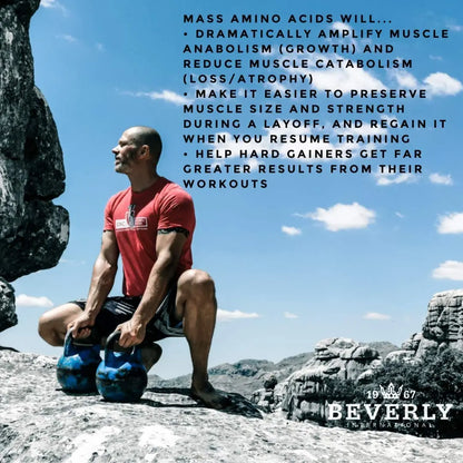 Beverly International Mass Amino Acids, 500 Tabs – Pre- & Post-Workout Support for Muscle Recovery & Repair | Complete Amino Acid Profile BritishVita | Premium UK Vitamins & Wellness Supplements