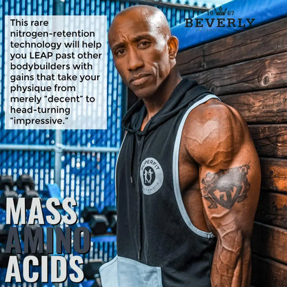 Beverly International Mass Amino Acids, 500 Tabs – Pre- & Post-Workout Support for Muscle Recovery & Repair | Complete Amino Acid Profile BritishVita | Premium UK Vitamins & Wellness Supplements