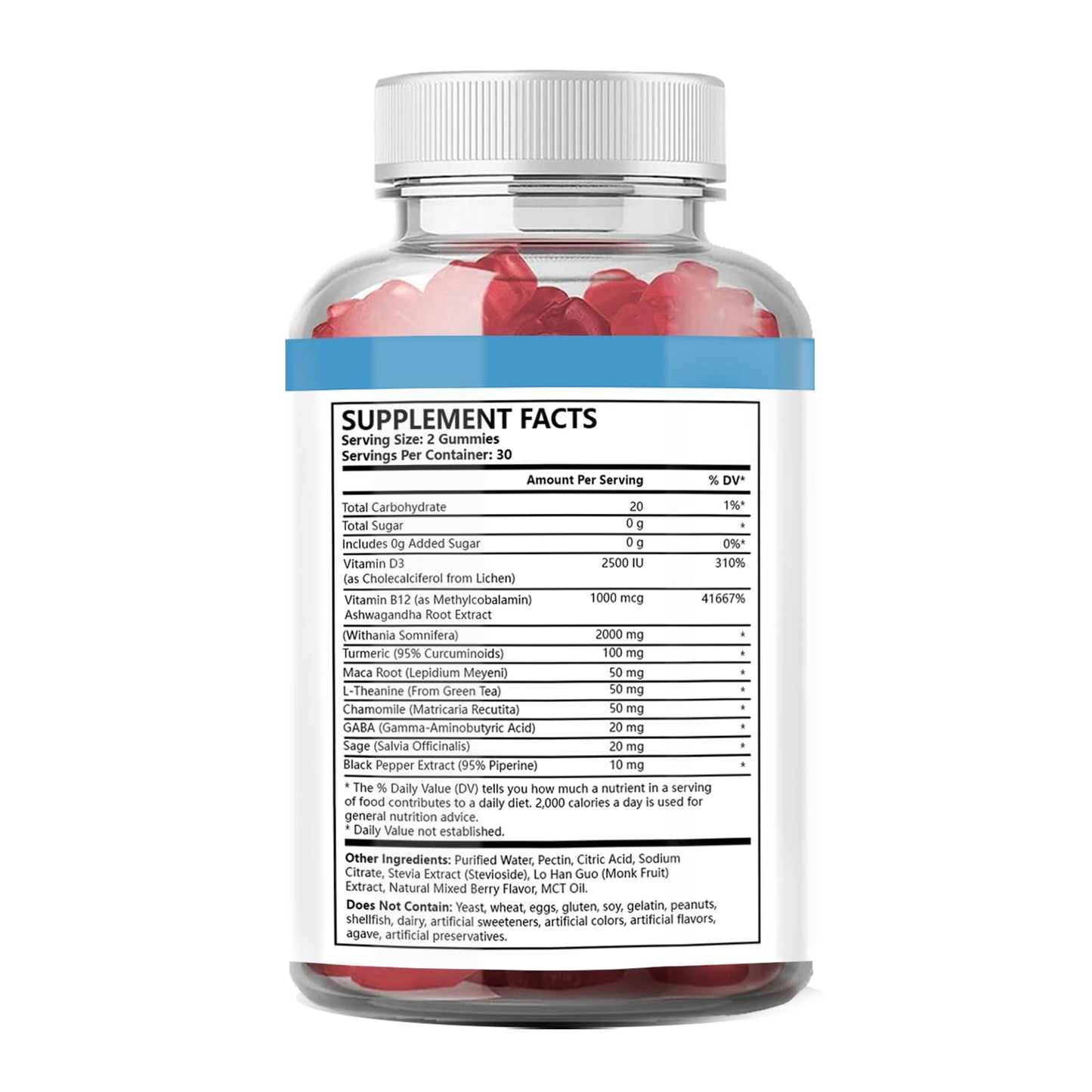 BEVIX Ashwagandha Gummies with Vitamin D - Gluten Free Stress Relief & Immune Support | 60 Count