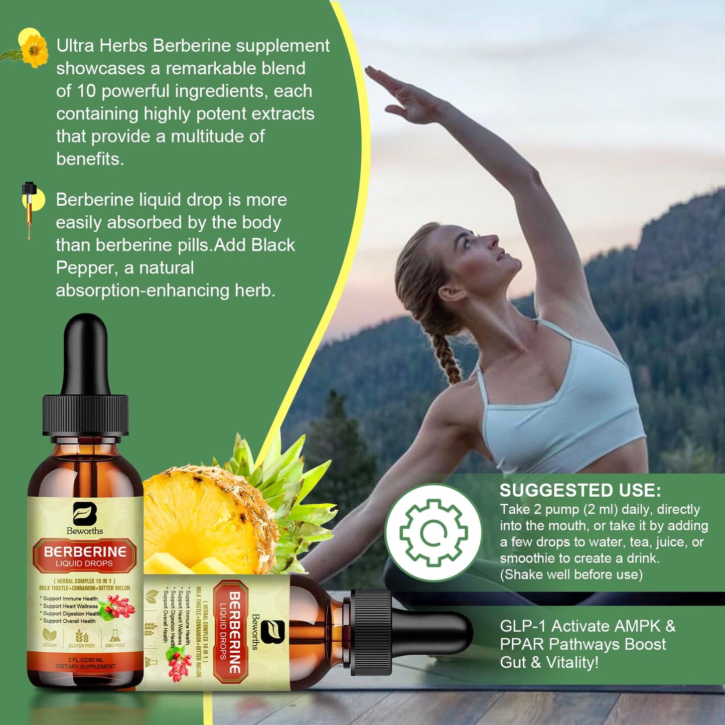 Berberine Liquid Drops with Ceylon Cinnamon – Digestive & Immune Support