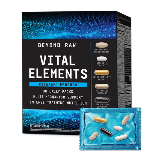BEYOND RAW Vital Elements Vitapak Program – 5-in-1 Vitamin Pack (30 Packets) BritishVita | Premium UK Vitamins & Wellness Supplements