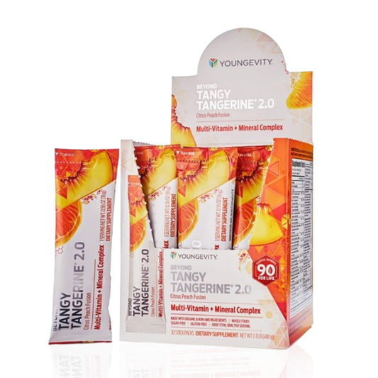 Beyond Tangy Tangerine 2.0 Citrus Peach Infusion Packets - 30 Count BritishVita | Premium UK Vitamins & Wellness Supplements
