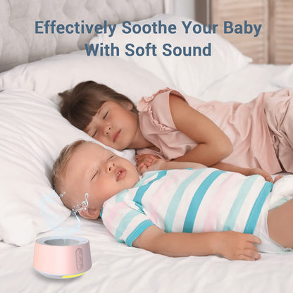 BGOVERSS White Noise Sound Machine with 20 Sounds, 10 Night Light Colors, 5 Timers & Memory – Pink