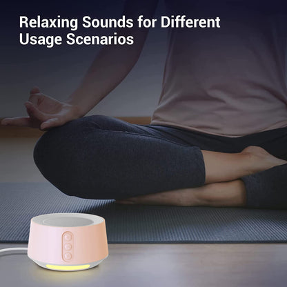 BGOVERSS White Noise Sound Machine with 20 Sounds, 10 Night Light Colors, 5 Timers & Memory – Pink