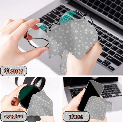 BHAHB 6 PCS Glasses Cleaning Cloths | Microfiber Eyewear & Lens Cleaning Cloths (6.3x6.3) - Multi-Pattern