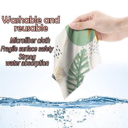 BHAHB 6 PCS Microfiber Glasses Cleaning Cloths | 6.3 x 6.3 in | Reusable