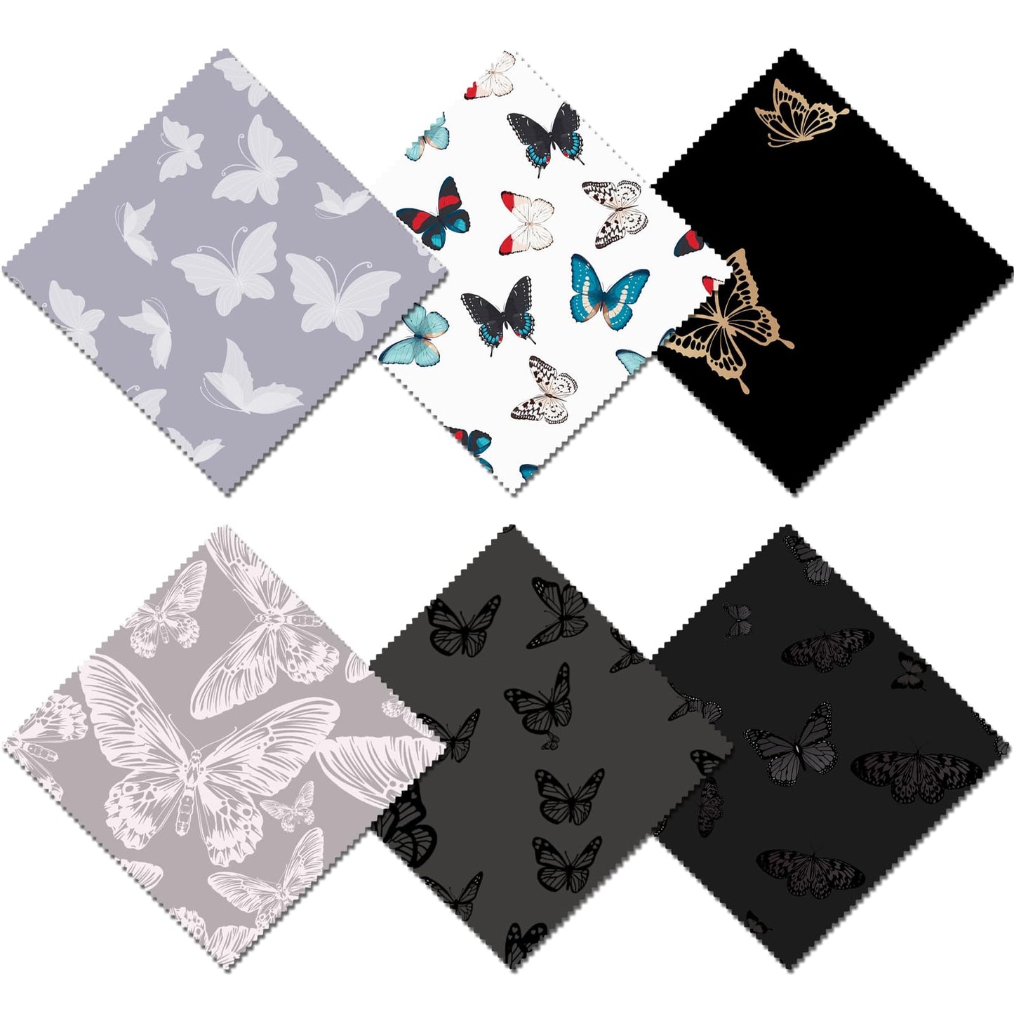 BHAHB 6-Pack Glasses Cleaning Cloths – Microfiber Lens Cloths (6.3x6.3) Butterfly Pattern