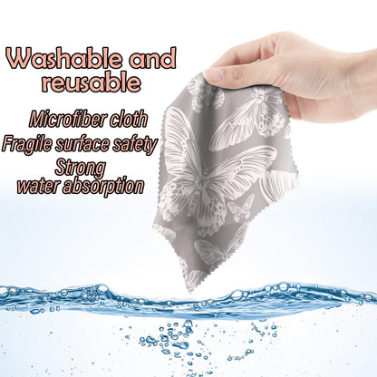 BHAHB 6-Pack Glasses Cleaning Cloths – Microfiber Lens Cloths (6.3x6.3) Butterfly Pattern