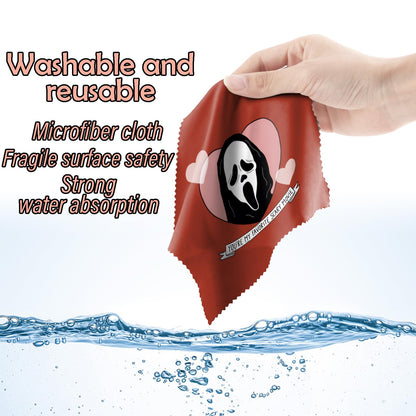BHAHB 6 Pcs Glasses Cleaning Cloths – Microfiber Eyewear Cleaning Cloths 6.3 x 6.3 in, Skull Pattern