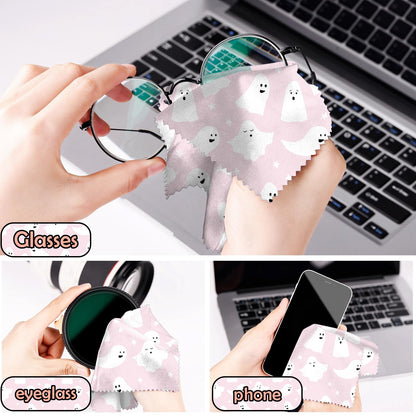 BHAHB 6 Pcs Glasses Cleaning Cloths – Microfiber Eyewear Cleaning Cloths 6.3 x 6.3 in, Skull Pattern