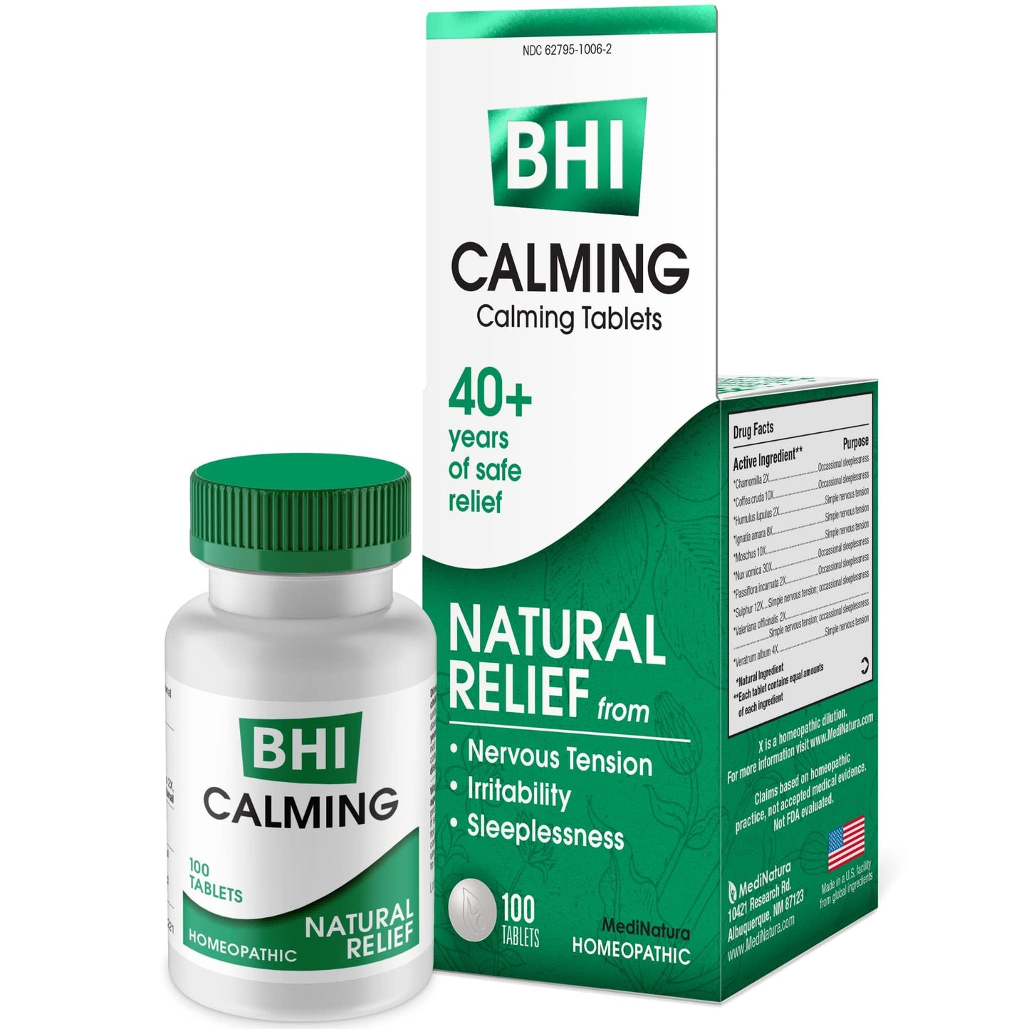 BHI Calming Stress Relief Blend – 100 Tablets with Passionflower, Chamomile & Valerian Root
