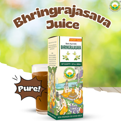 BASIC AYURVEDA Bhringrajasava Drink | 16.23 Fl Oz (480ml) | Natural Ayurvedic Syrup | for Healthy Hair & Immune System