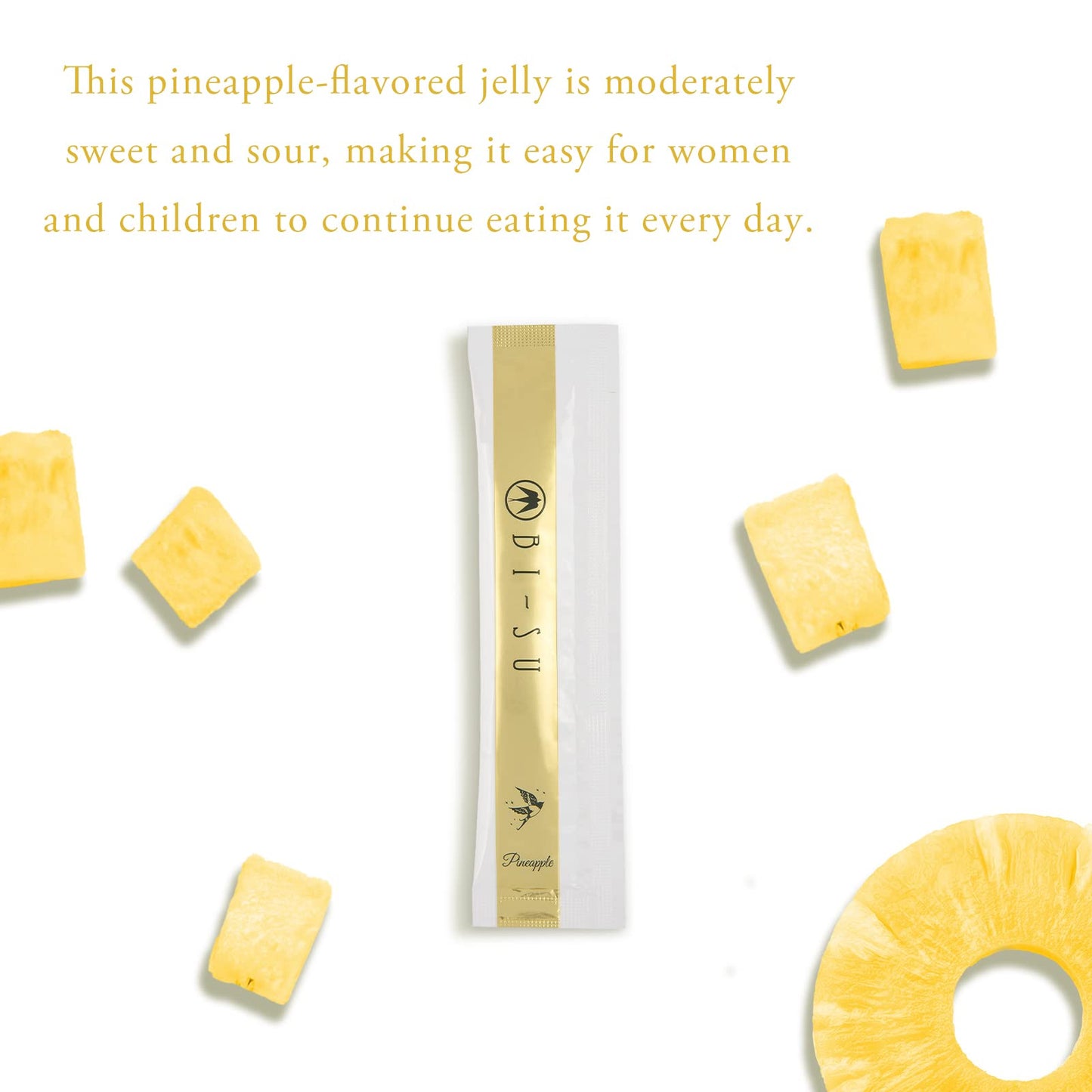 BI-SU Extract Jelly Sticks – Swiftlet Nest, Collagen, Vitamin C, Pineapple Flavor (7 PCS)