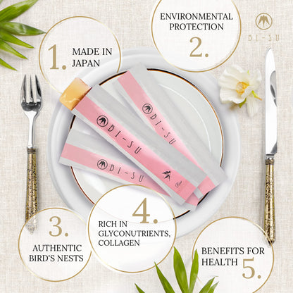 BI-SU Extract Jelly Sticks – Rose Swiftlet Nest, Collagen & Vitamin C, 30 PCS