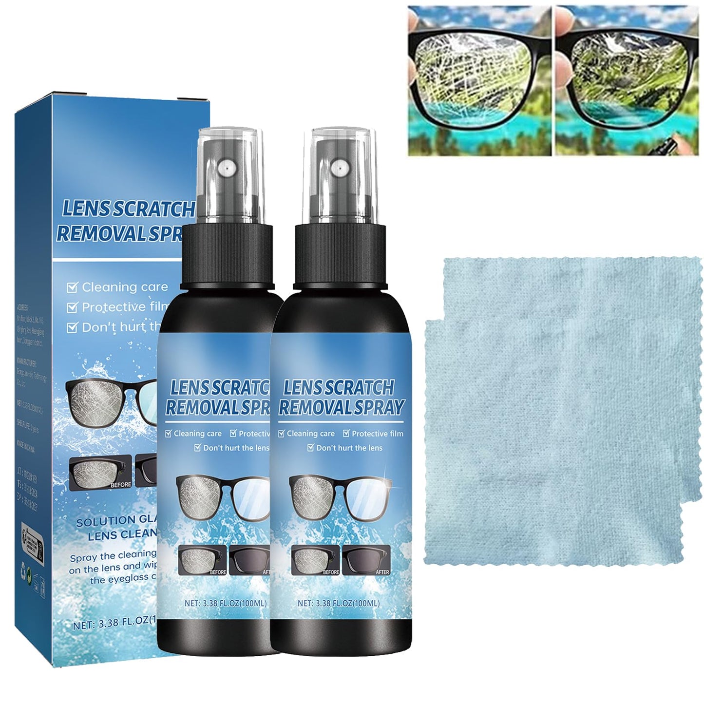 Biaoyun Lens Scratch Removal Spray 2 PCS – Glasses & Screen Repair Kit