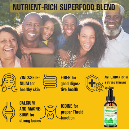 Biduka Irish Sea Moss Drops – Black Seed Oil, Burdock Root & Bladderwrack | Multimineral Seamoss