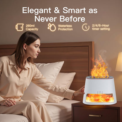 BieJiahWeiBie Himalayan Salt Lamp Diffuser - 2-in-1 Humidifier & Aromatherapy with 8 Color Mood Lighting