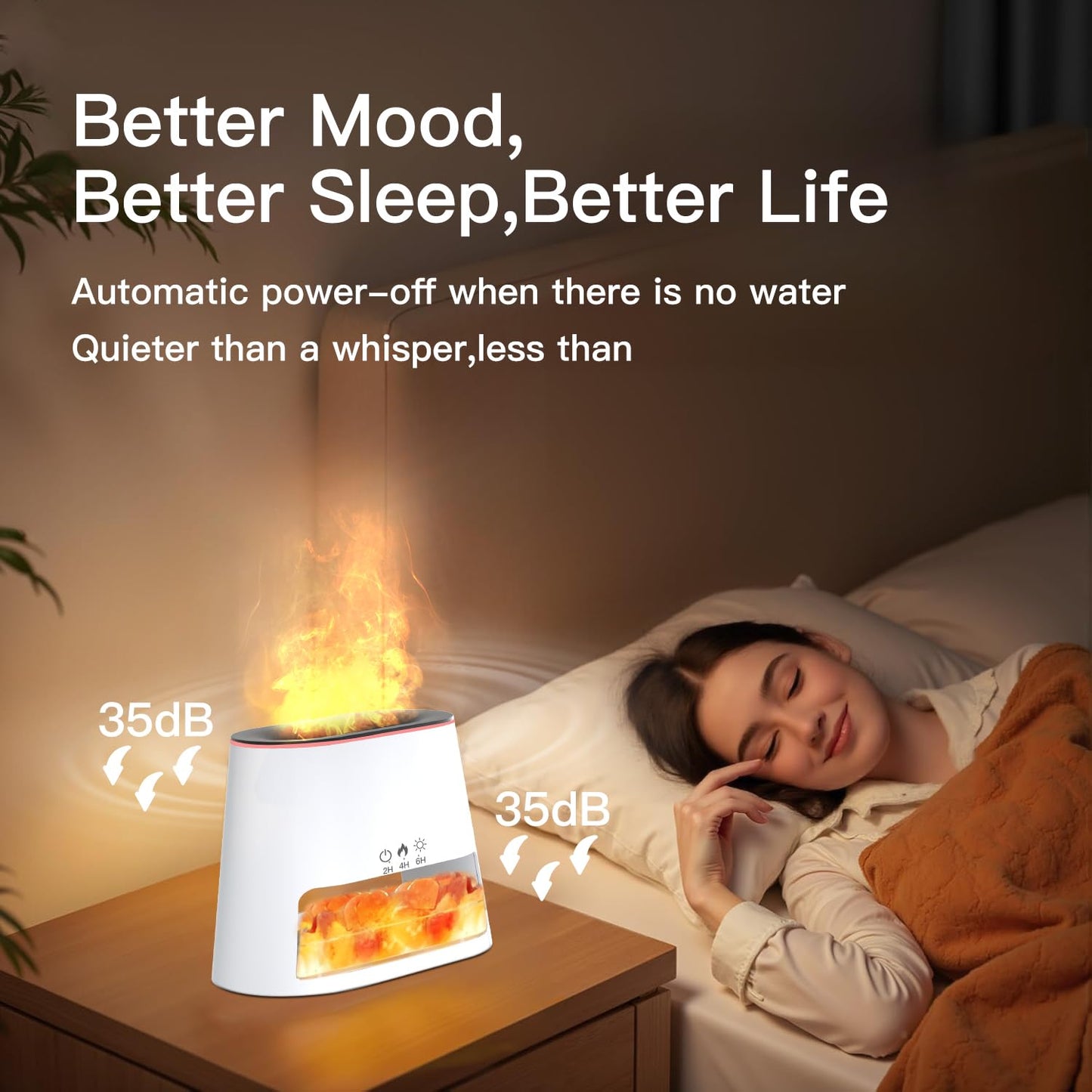 BieJiahWeiBie Himalayan Salt Lamp Diffuser - 2-in-1 Humidifier & Aromatherapy with 8 Color Mood Lighting
