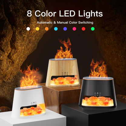 BieJiahWeiBie Himalayan Salt Lamp Diffuser - 2-in-1 Humidifier & Aromatherapy with 8 Color Mood Lighting