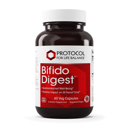 PROTOCOL FOR LIFE BALANCE Bifido Digest - 20 Billion CFU per Serving - GI Support - Dairy Free, Egg Free & Non-GMO - 60 Veg Capsules