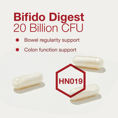 PROTOCOL FOR LIFE BALANCE Bifido Digest - 20 Billion CFU per Serving - GI Support - Dairy Free, Egg Free & Non-GMO - 60 Veg Capsules