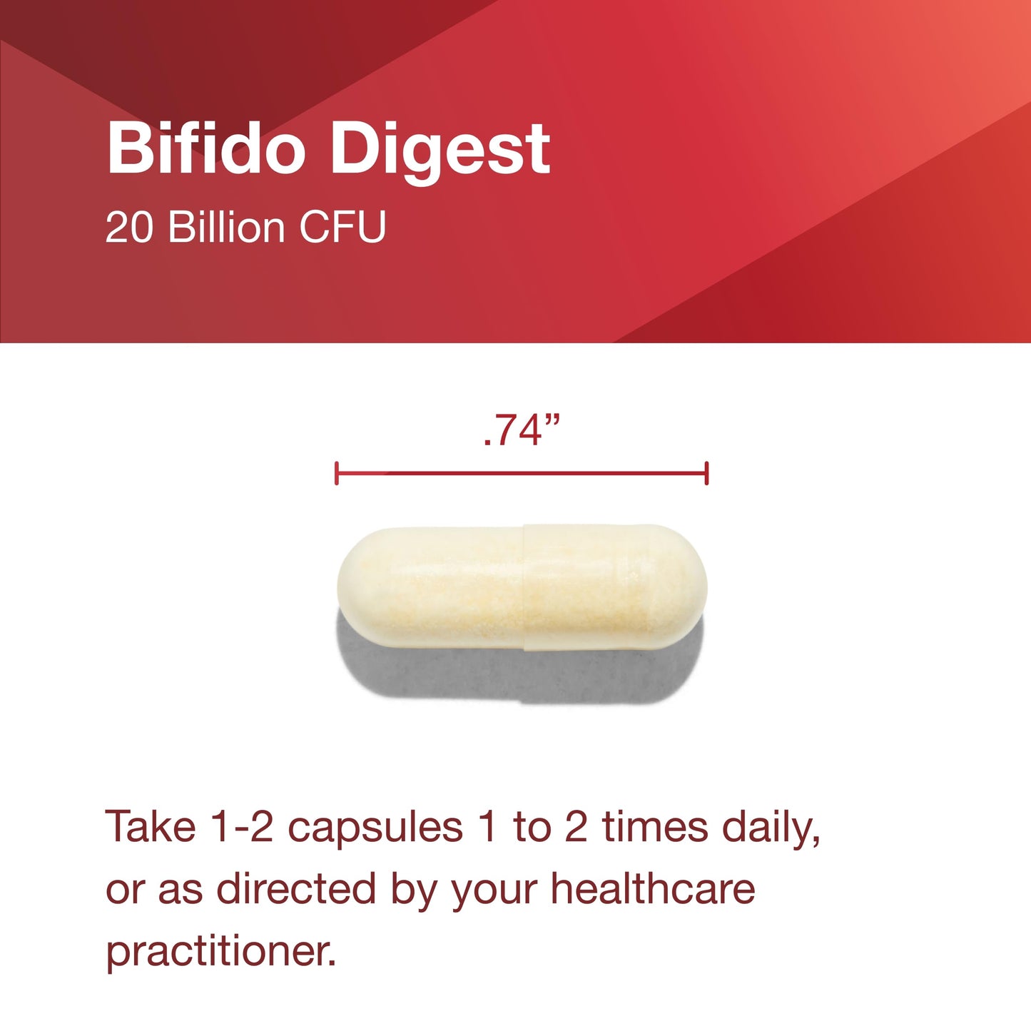 PROTOCOL FOR LIFE BALANCE Bifido Digest - 20 Billion CFU per Serving - GI Support - Dairy Free, Egg Free & Non-GMO - 60 Veg Capsules