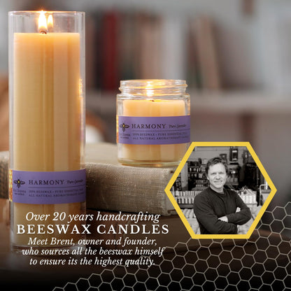 Big Dipper Wax Works Beeswax Aromatherapy Candle – Harmony Lavender, 3.2 oz, Hand-Poured