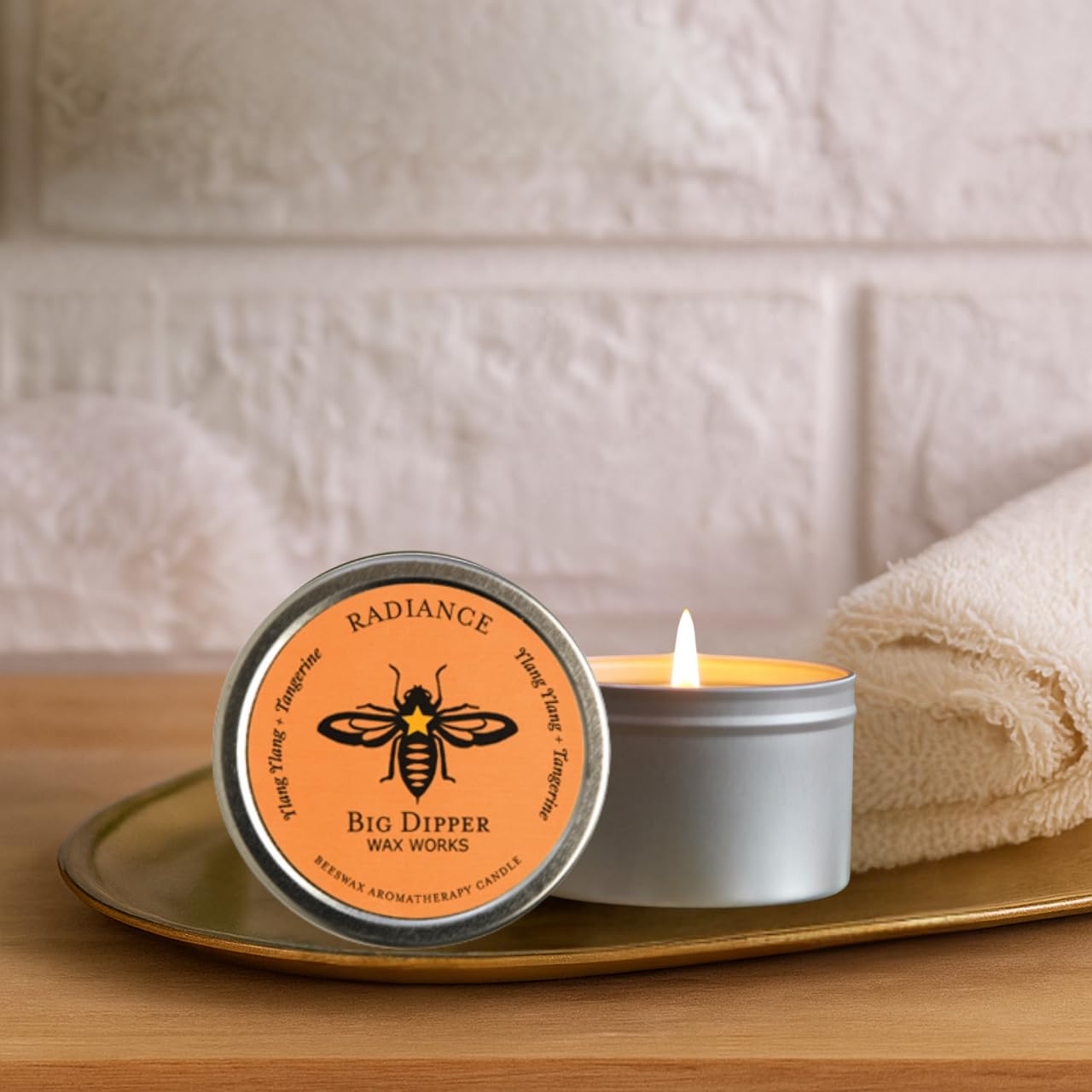 Big Dipper Wax Works Beeswax Aromatherapy Tin: Radiance with Tangerine & Ylang Ylang