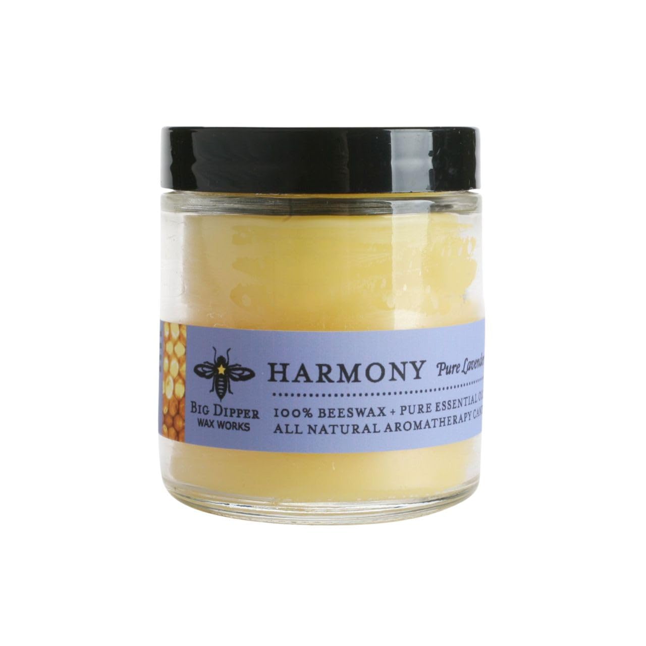 Big Dipper Wax Works Beeswax Aromatherapy Candle – Harmony Lavender, 3.2 oz, Hand-Poured