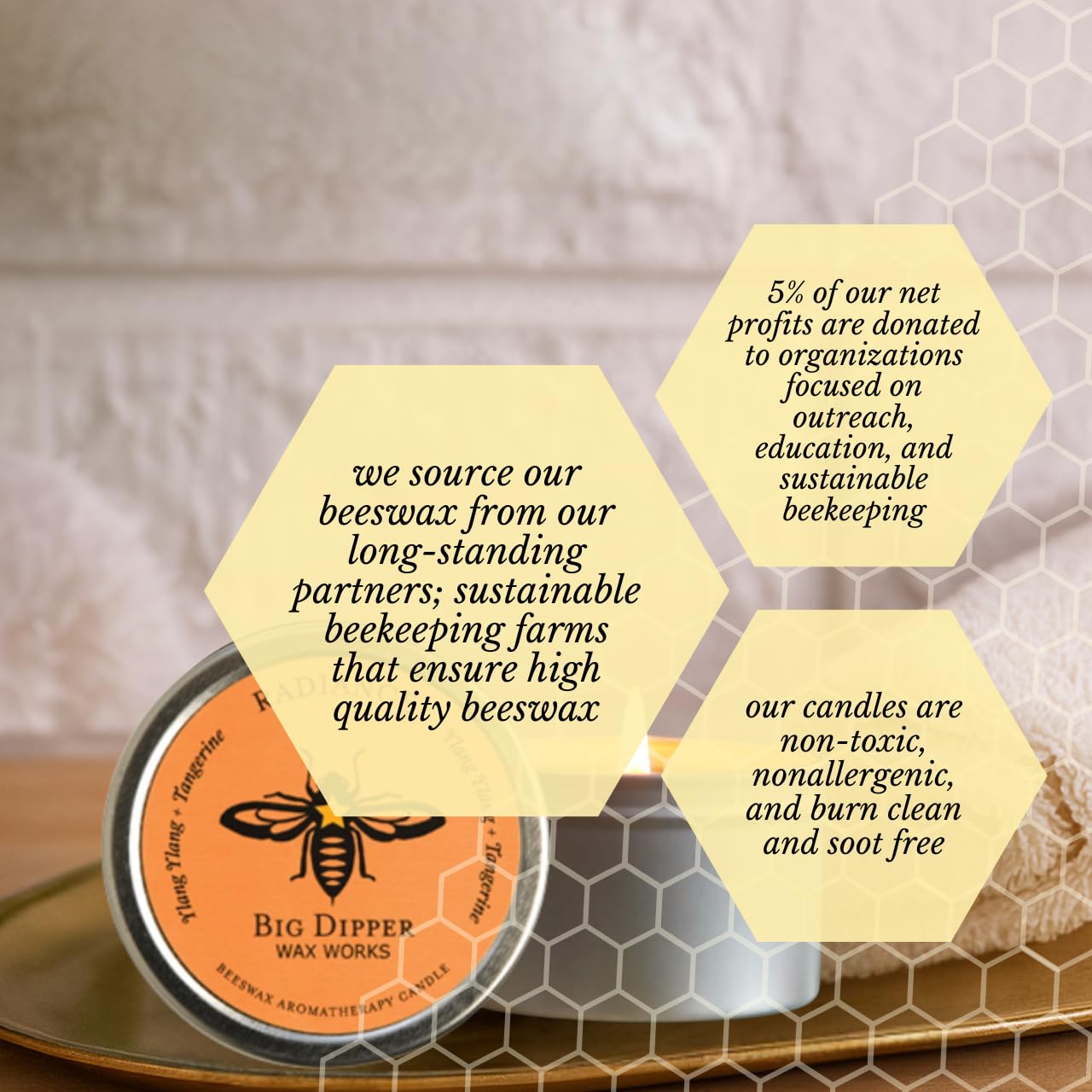 Big Dipper Wax Works Beeswax Aromatherapy Tin: Radiance with Tangerine & Ylang Ylang