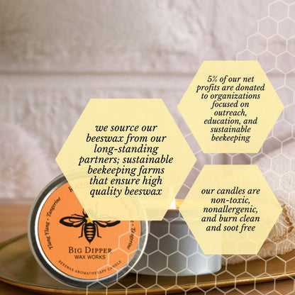Big Dipper Wax Works Beeswax Aromatherapy Tin: Radiance with Tangerine & Ylang Ylang