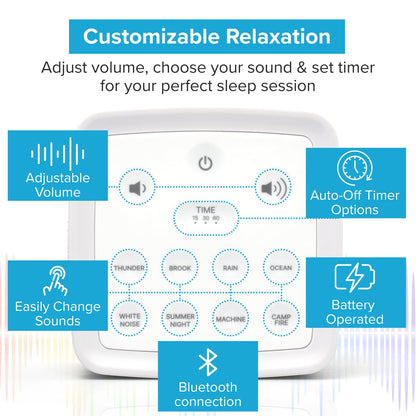 Big Red Rooster White Noise Machine – Sleep Sound Machine with Rain, Ocean & Timer