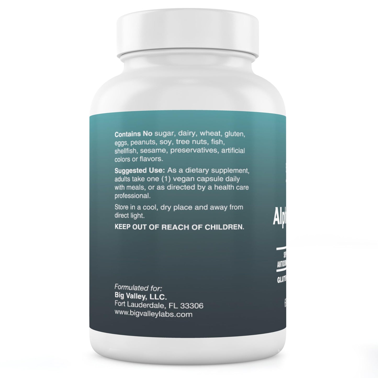 Big Valley Labs Alpha-Lipoic Acid 600 mg – High-Potency Antioxidant for Cellular Health & Energy Metabolism – Vegan, Non-GMO, Gluten-Free | 60 Capsules