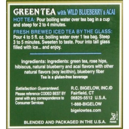 Bigelow Green Tea with Blueberry 20 Ct - 20 Tea Bags