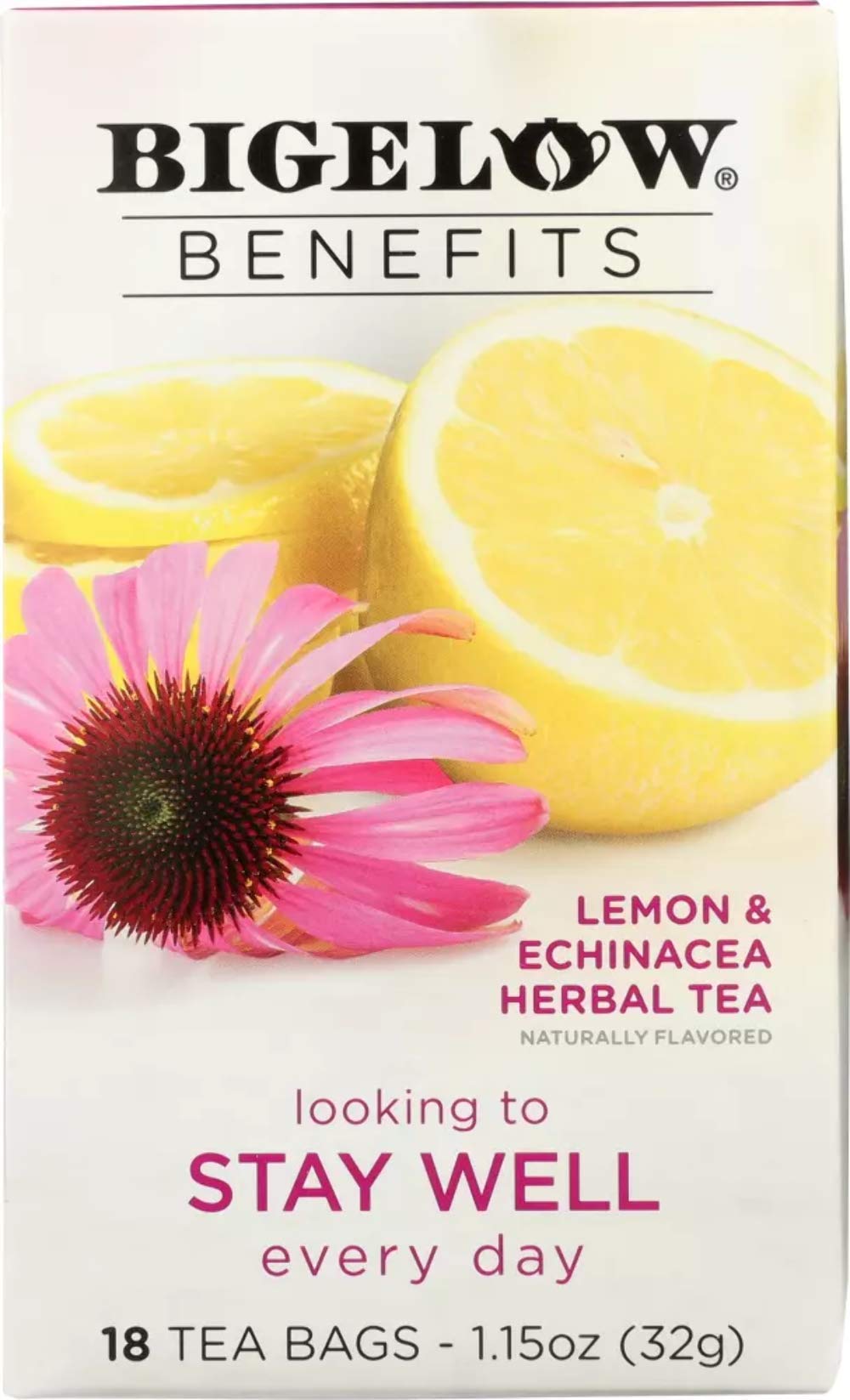 Bigelow Tea Lemon Echinacea, 18 ct – Gluten Free, USA Made