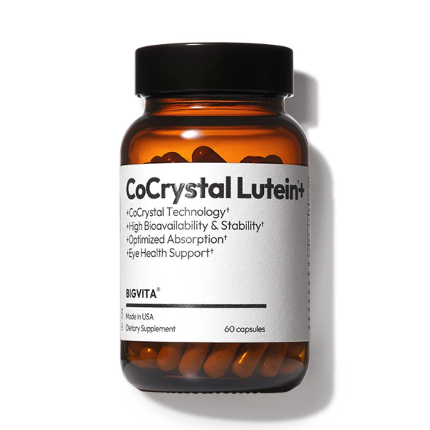 BIGVITA CoCrystal Lutein+ 3-in-1 Eye Support | Fast-Absorbing Lutein, Zeaxanthin & Astaxanthin | 60 Capsules