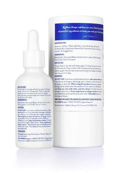 BigWave Drops - Fast-Acting Ear Drops for Athletes | Ear Discomfort, Swimmer's Ear & Wax Removal