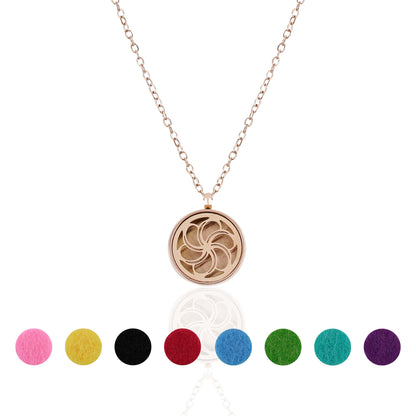 Biiange Aromatherapy Diffuser Necklace with Bauhinia Locket | Essential Oil Necklace for Women – 20" Chain + 8 Refill Pads