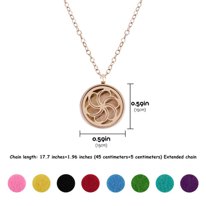 Biiange Aromatherapy Diffuser Necklace with Bauhinia Locket | Essential Oil Necklace for Women – 20" Chain + 8 Refill Pads
