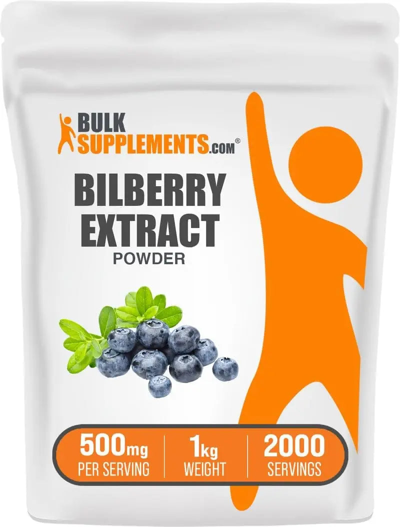 BulkSupplements Bilberry Extract Powder - 1kg, 500mg per Serving | Vegan & Gluten-Free BritishVita | Premium UK Vitamins & Wellness Supplements
