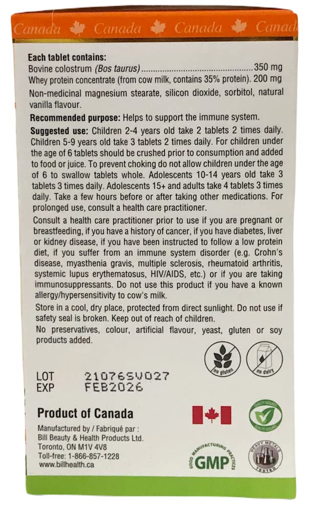 Bill Beauty Children's Colostrum Chewables, 90 Count – Immune Support