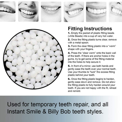 Billy Bob Replacement Thermal Adhesive Fitting Beads for Fake Teeth – Package of 2