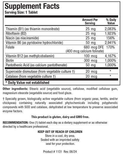 Biotics Research Bio B Complex High Potency B-Complex with Folate and Vitamins B2, B6 and B12 – Energy Production, Cardiovascular Support, Brain Health | 90 Tabs