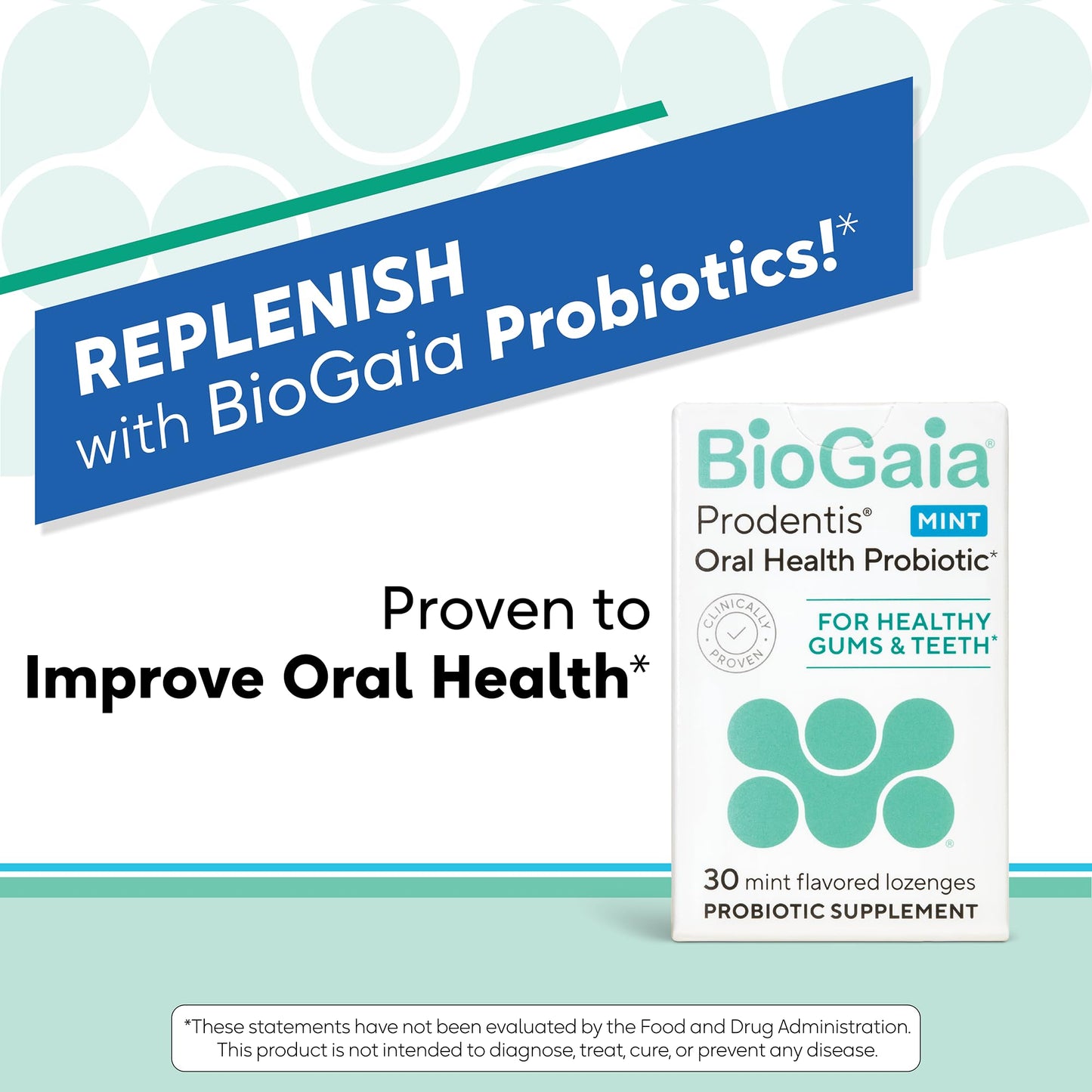 BioGaia Prodentis | Oral Probiotics | Promotes Healthy Gums & Teeth | Defends Against Bad Breath & Dental Problems | Improves Oral Health | Mint Flavored Dental Probiotic Lozenge