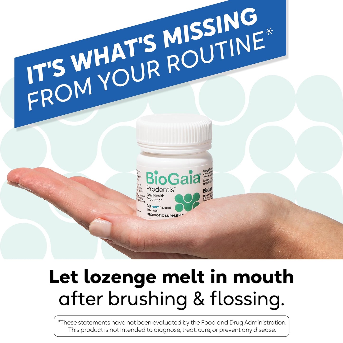 BioGaia Prodentis | Oral Probiotics | Promotes Healthy Gums & Teeth | Defends Against Bad Breath & Dental Problems | Improves Oral Health | Mint Flavored Dental Probiotic Lozenge