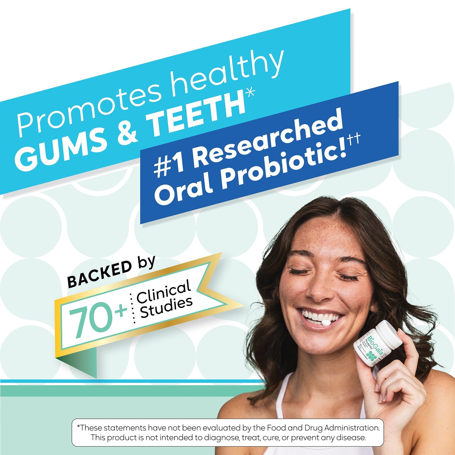 BioGaia Prodentis | Oral Probiotics | Promotes Healthy Gums & Teeth | Defends Against Bad Breath & Dental Problems | Improves Oral Health | Mint Flavored Dental Probiotic Lozenge