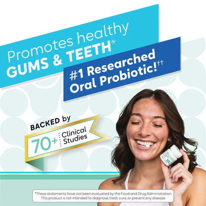 BioGaia Prodentis | Oral Probiotics | Promotes Healthy Gums & Teeth | Defends Against Bad Breath & Dental Problems | Improves Oral Health | Mint Flavored Dental Probiotic Lozenge